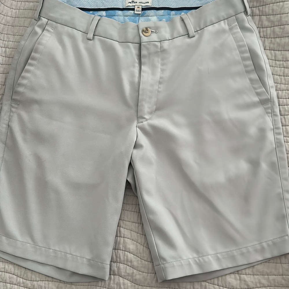 Peter Millar Performance Golf Shorts Light Gray Size 30